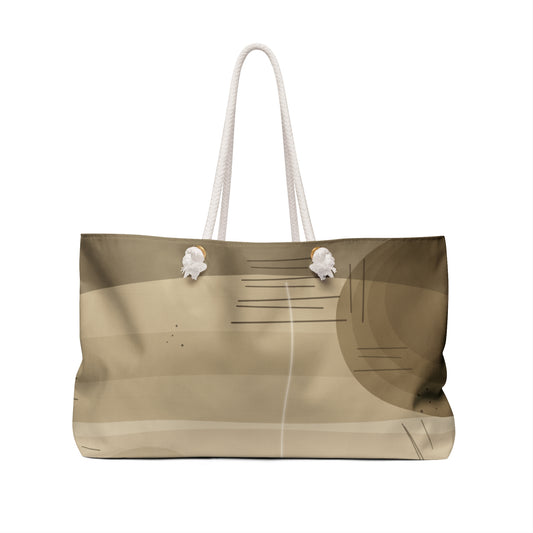 Neutral Abstract Lines Weekender Bag | Minimal Geometric Tote - TRV