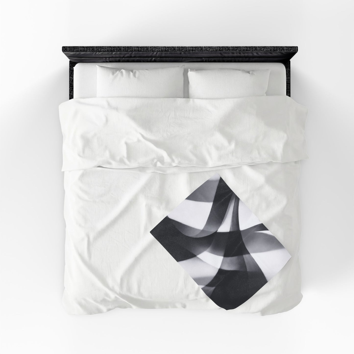 Abstract Black Smoke Design Velveteen Plush Blanket | Monochrome Swirl