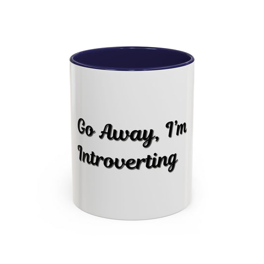 Introvert Coffee Mug - Go Away, I'm Introverting - Black Accent for Relaxing Moments - TRV