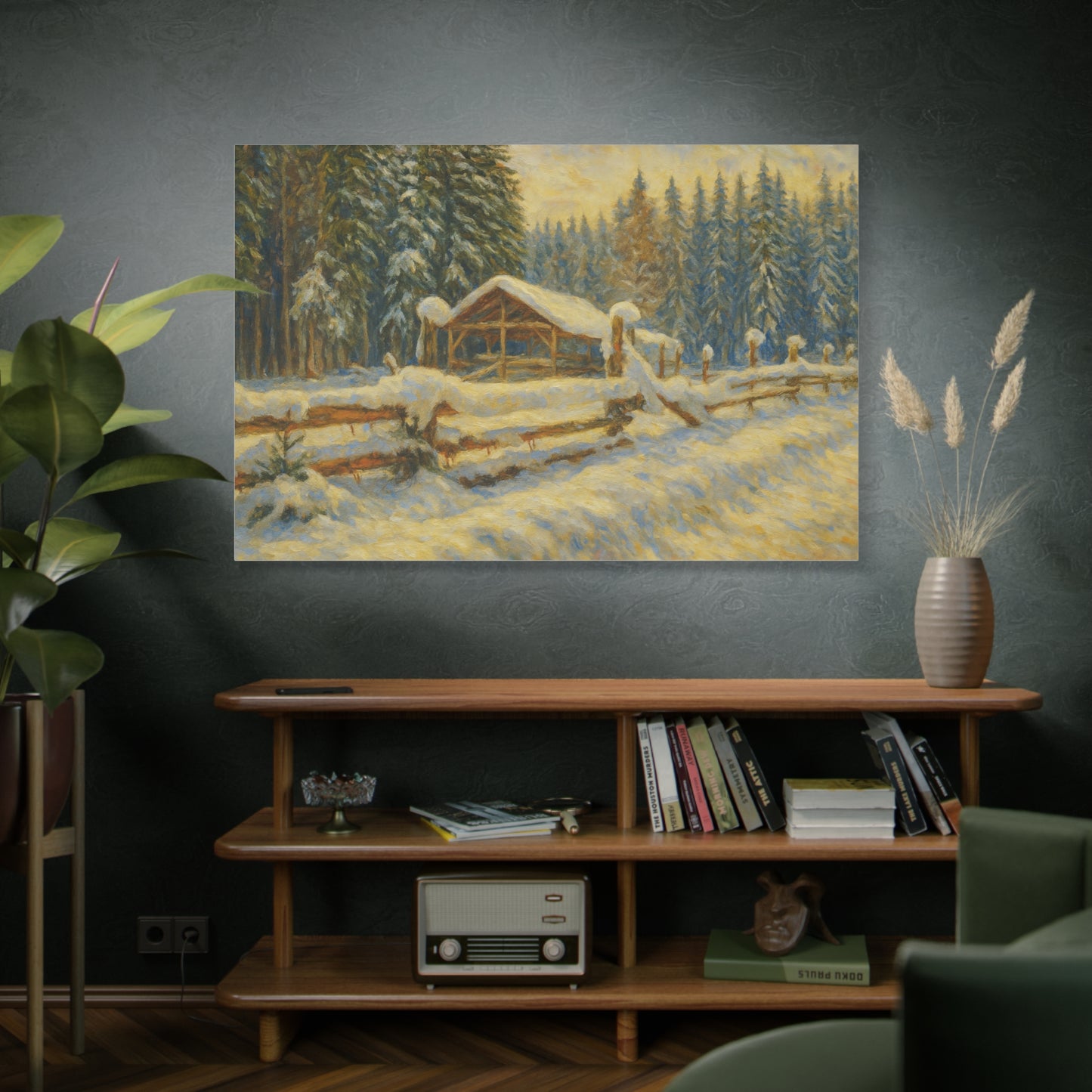 Canvas Wall Art, Winter Landscape Print, Home Decor, Rustic Art, Gift for Nature Lovers, Holiday Decoration - TRV