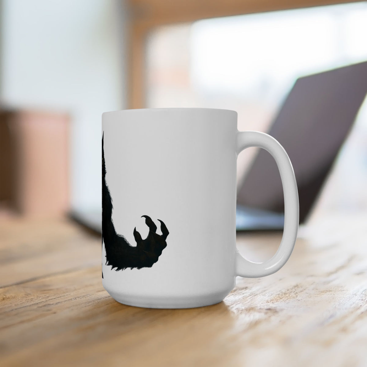 Ceramic Werewolf Coffee Mug with scary howling wolf design, available in 11oz and 15oz sizes.