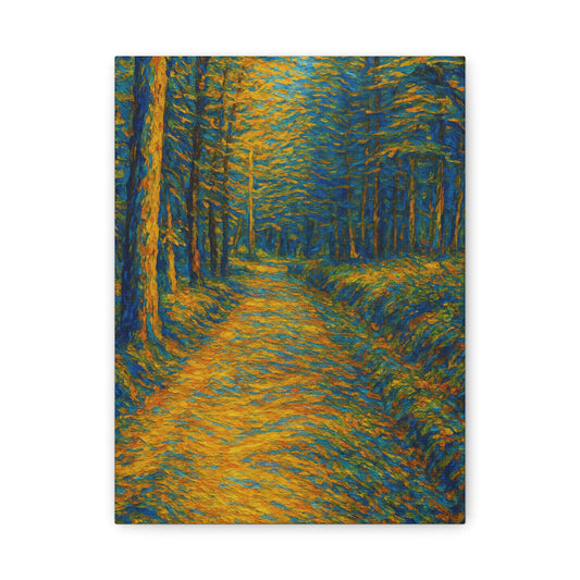Van Gogh Style Forest Canvas Art | Nature Wall Decor, Home Office Accent, Gift for Nature Lovers, Gallery Wrapped, Living Room Wall Art - TRV
