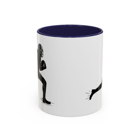 Football Player Themed Accent Coffee Mug, Sports Fan Gift, Unique Mug for Athletes, Coffee Lover, Game Day Essential - TRV