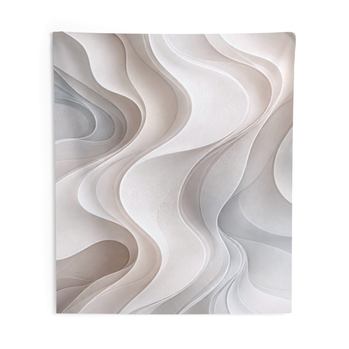 Abstract Neutral Wave Tapestry — Modern Minimalist Wall Art