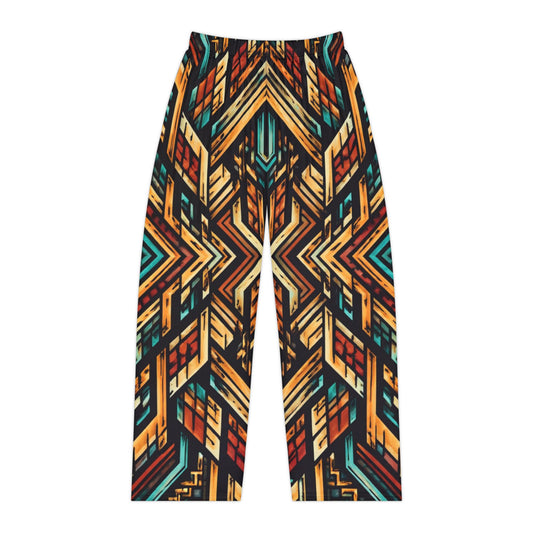 Geometric Tribal Print Pajama Pants – side view