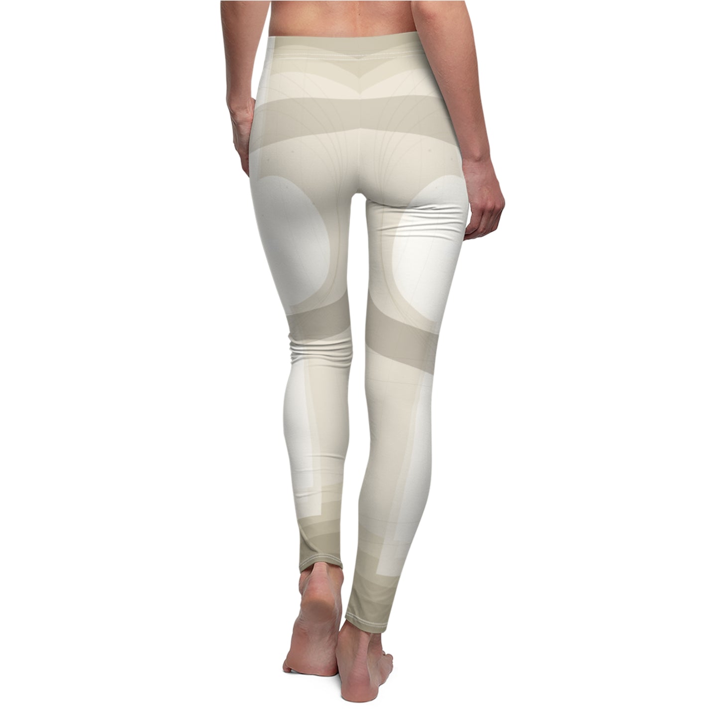 Neutral abstract geometric pattern leggings with all-over print design by Printify, showcasing stylish and comfortable activewear.