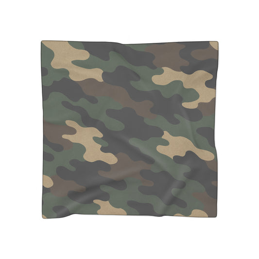 Camouflage Poly Scarf — Lightweight Camo Print Fashion Scarf