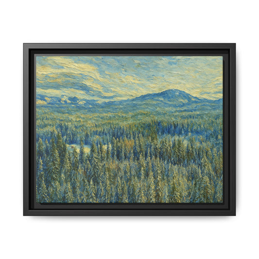 Canvas Art, Abstract Winter Painting, Framed Wall Decor, Matte Multicolor Artwork Print, Home Decor Gift - TRV