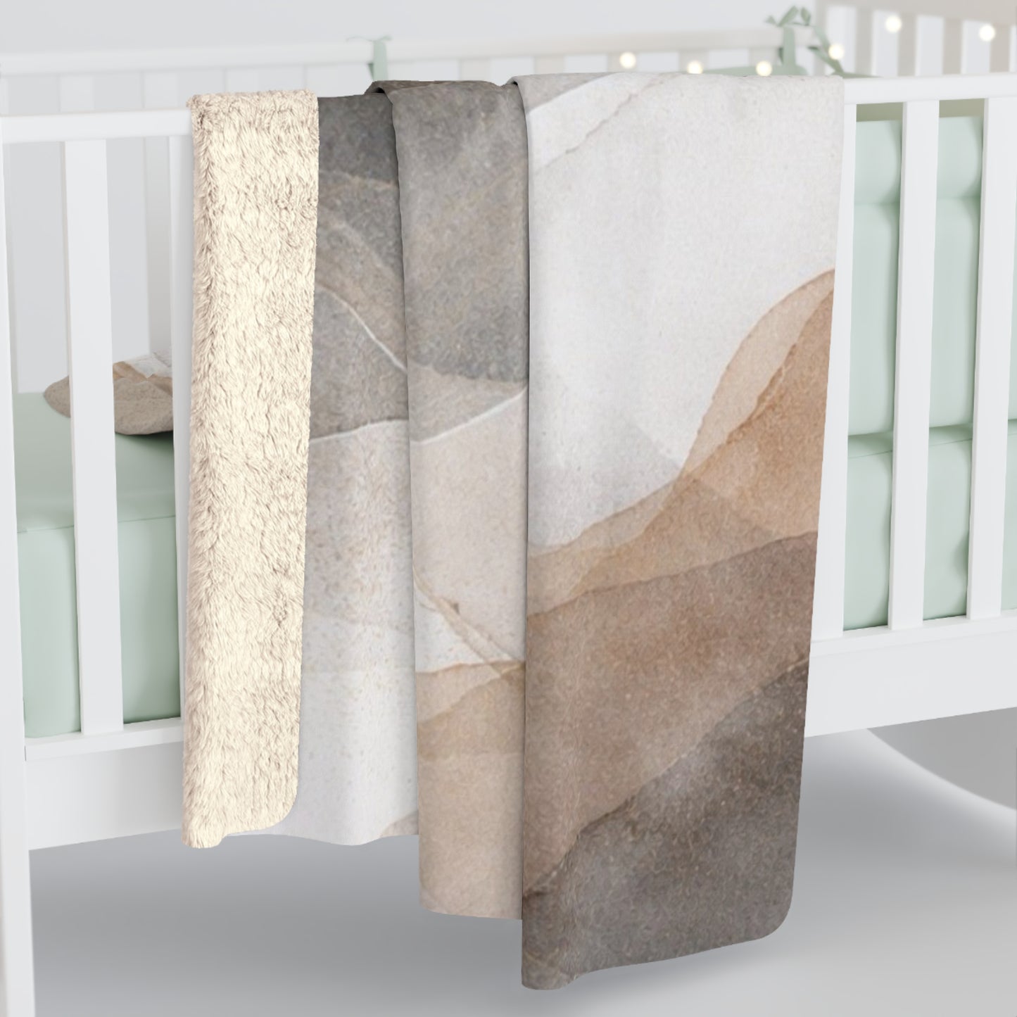 Abstract Sherpa Fleece Blanket