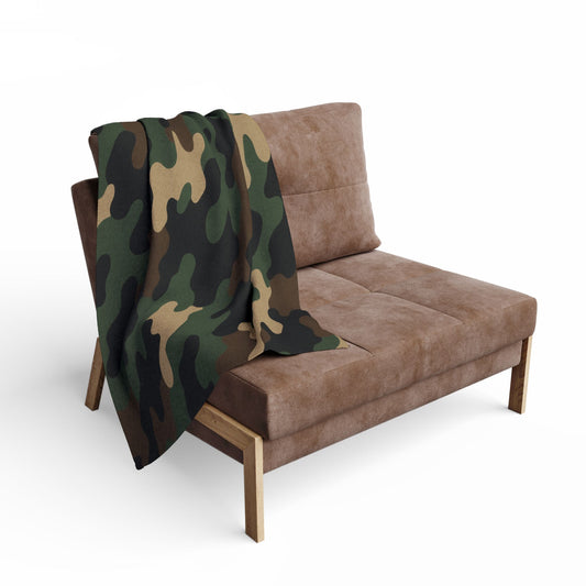 Camouflage Arctic Fleece Blanket for Cozy Comfort, Tactical Gift, Camping Blanket, Home Decor, Outdoor Adventures