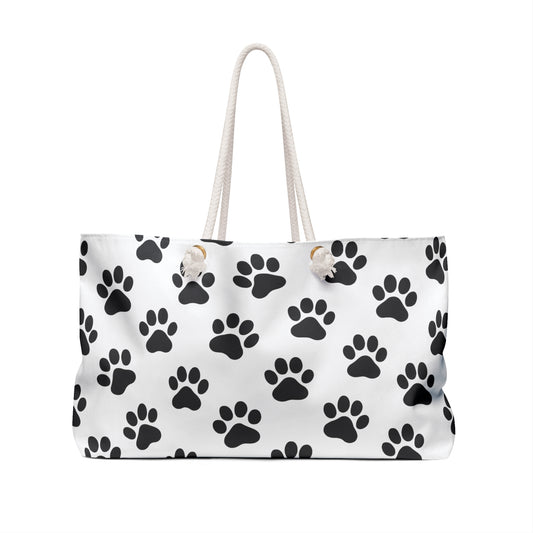Paw Print Weekender Bag - Perfect for Pet Lovers, Travel, Gym, Beach, or Overnight Stays - TRV