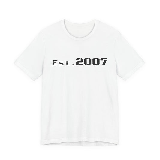 Vintage Printify Est. 2007 T-shirt featuring a classic establishment year design on a casual cotton tee.