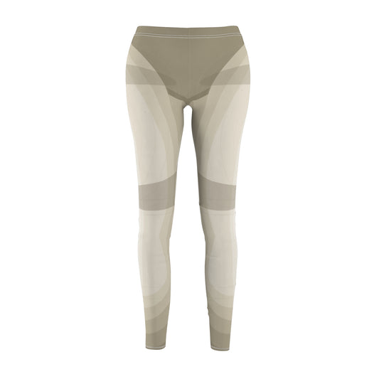 Neutral abstract geometric pattern leggings with all-over print by Printify, showcasing a stylish, modern design.