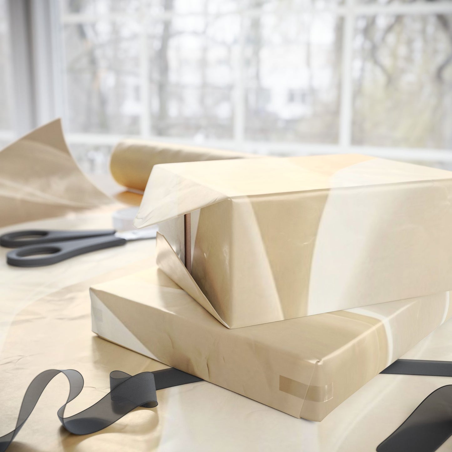 Elegant Cream Marble Wrapping Paper Roll