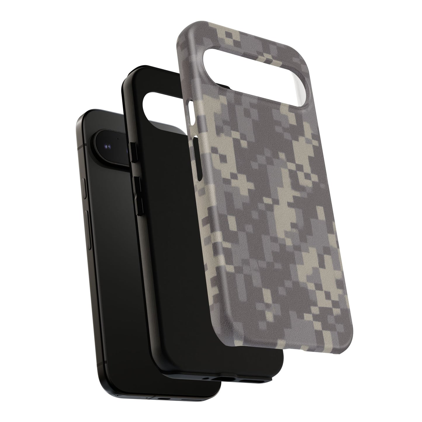 Digital camouflage tough phone case by Printify, rugged protective cover for smartphones with digital camo design.