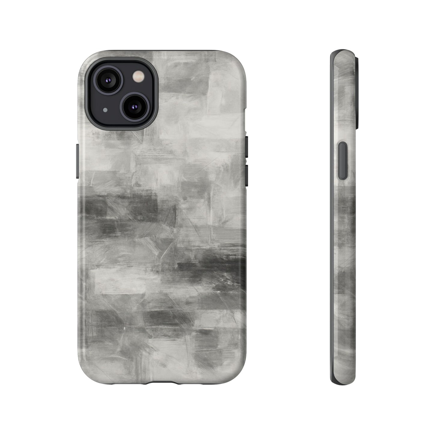 Abstract gray grid phone case by Printify, tough protective iPhone cover with geometric design and durable build.