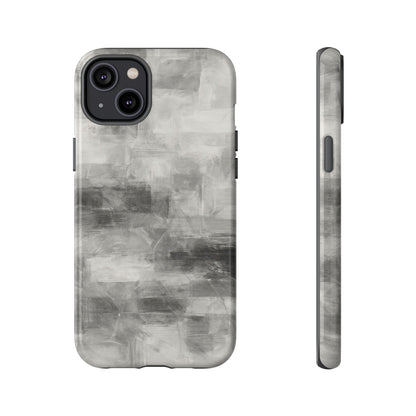 Abstract gray grid phone case by Printify, tough protective iPhone cover with geometric design and durable build.