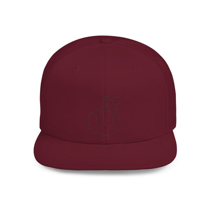 Minimalist printify hand gesture flat bill snapback hat with clean design and adjustable strap, stylish headwear for casual wear.