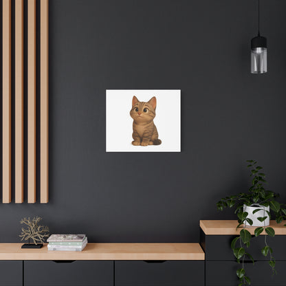 Adorable Cat Canvas Art, Cute Cat Wall Decor, Pet Lover Gift, Nursery Wall Art, Animal Print, Modern Home Decor - TRV