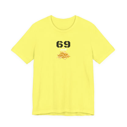 Funny 69 And French Fries Graphic Tee, Casual Humor Shirt, Cute Gift, Stylish Graphic Top, Unisex Quirky T-Shirt, Everyday Wear