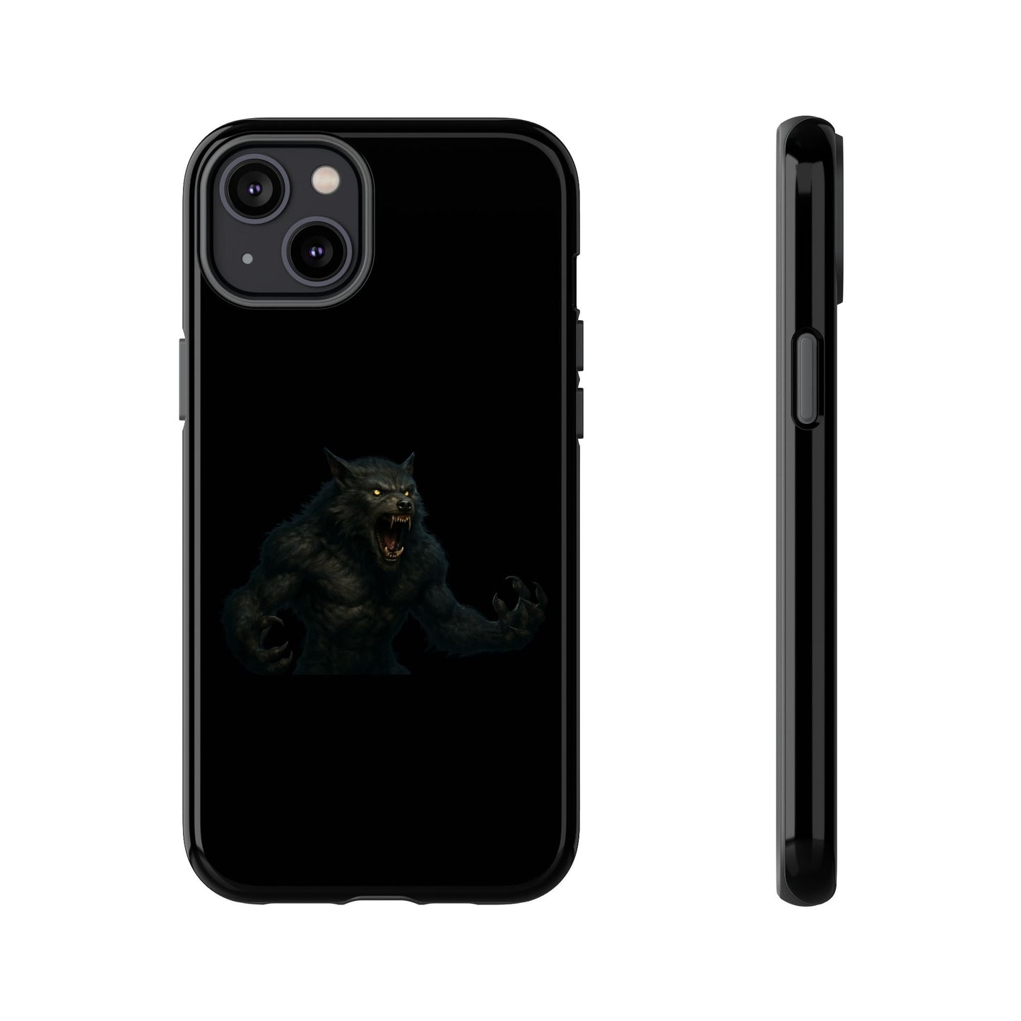 Werewolf phone case featuring a dark monster graphic, tough protective design for smartphones, by Printify.