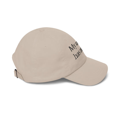 Dad Cap — "My anxiety has anxiety" Embroidered White Baseball Hat