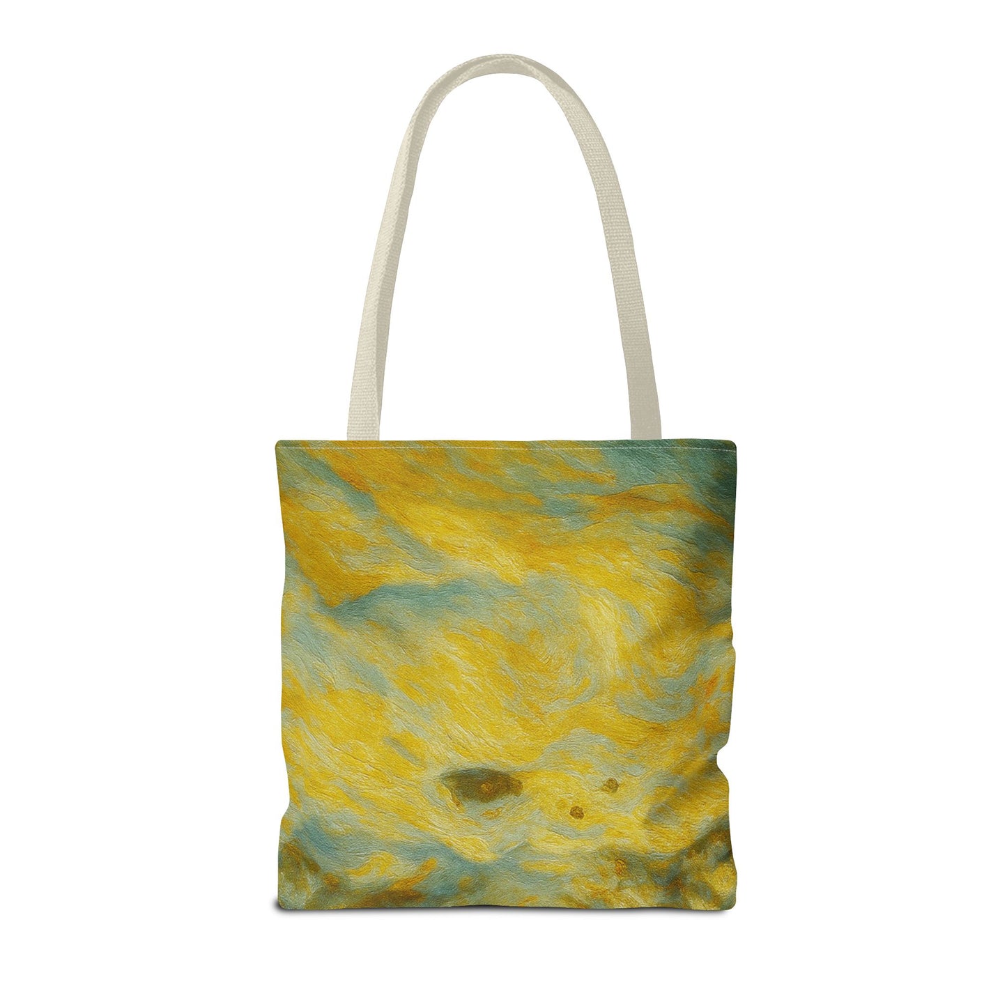 Eco-friendly canvas tote bag with an artistic abstract design, perfect for beach or everyday use.