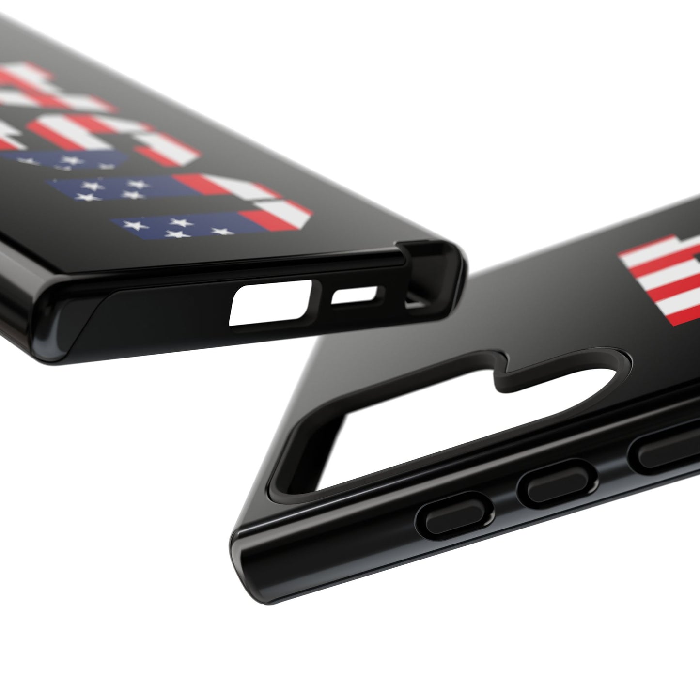USA patriotic phone case with American flag design, durable tough case for smartphones by Printify.