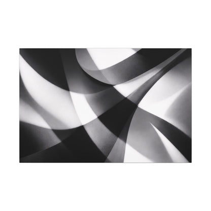Abstract Black and White Swirl Matte Canvas