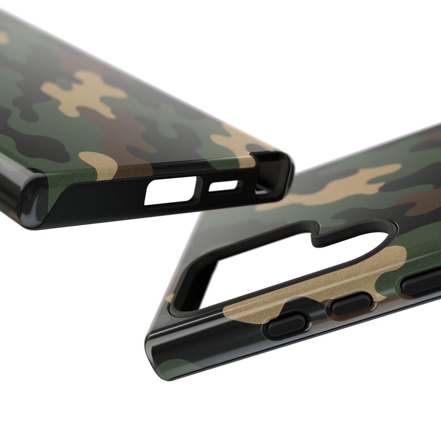 Camouflage tough phone case by Printify featuring rugged camo design and protective material for smartphones.