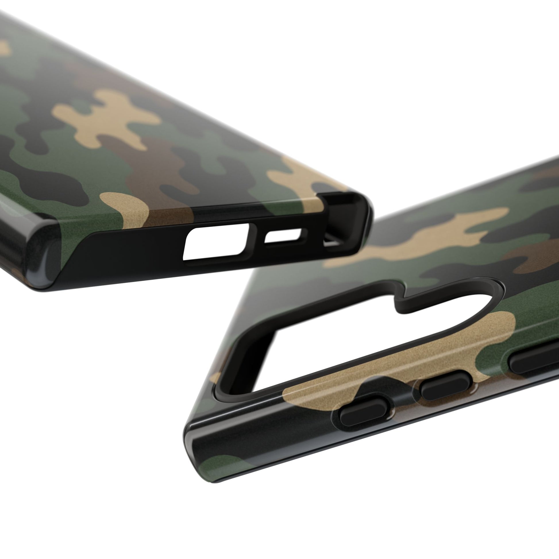 Camouflage tough phone case by Printify featuring rugged camo design and protective material for smartphones.