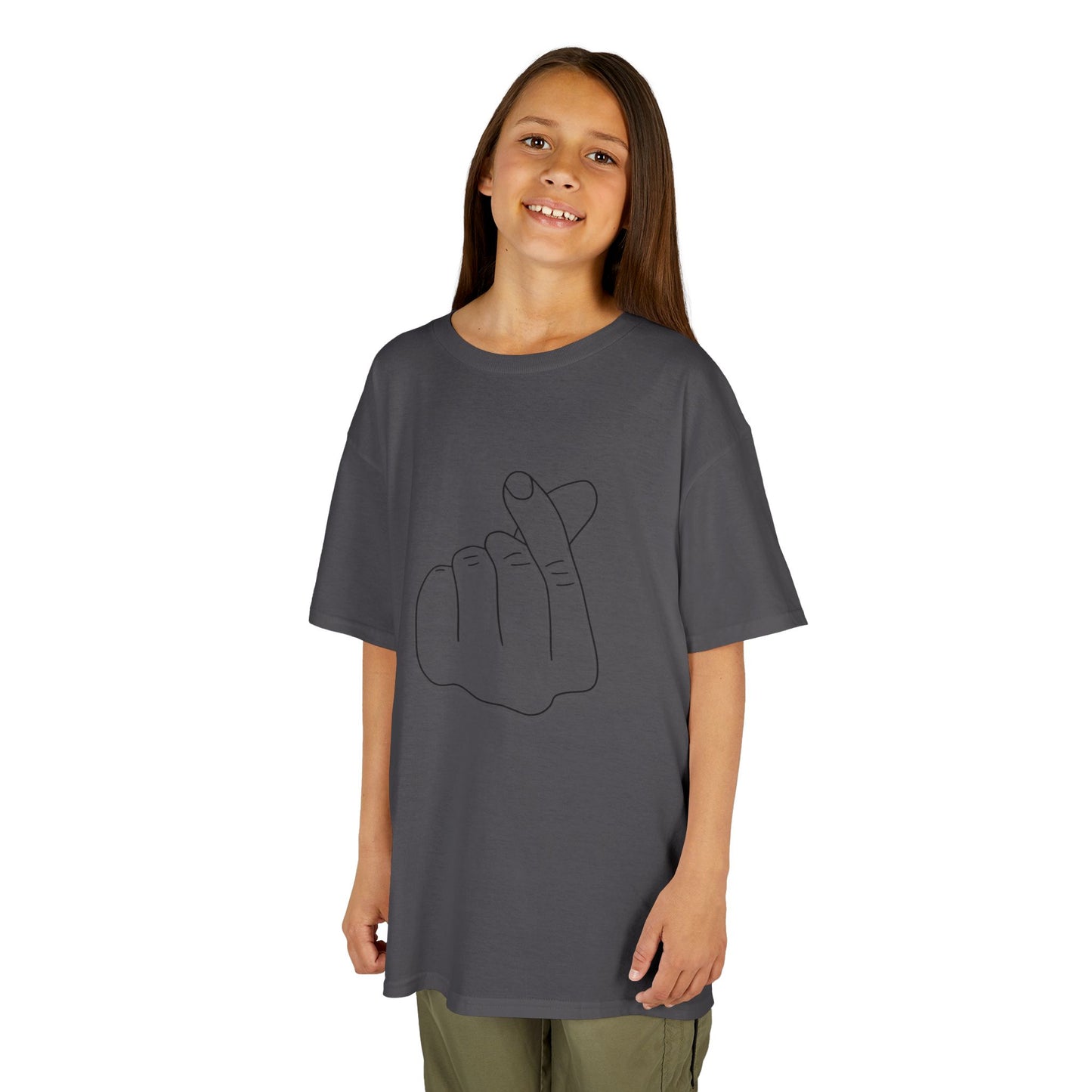 Cute Kids Heavy Cotton Tee - K-Pop Inspired Love Gesture