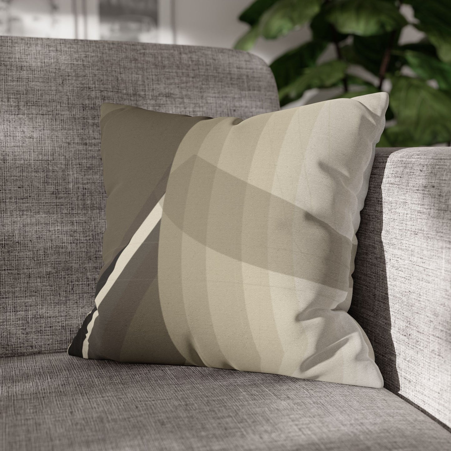 Abstract Neutral Leaf Artwork Pillowcase | Square Pillowcase