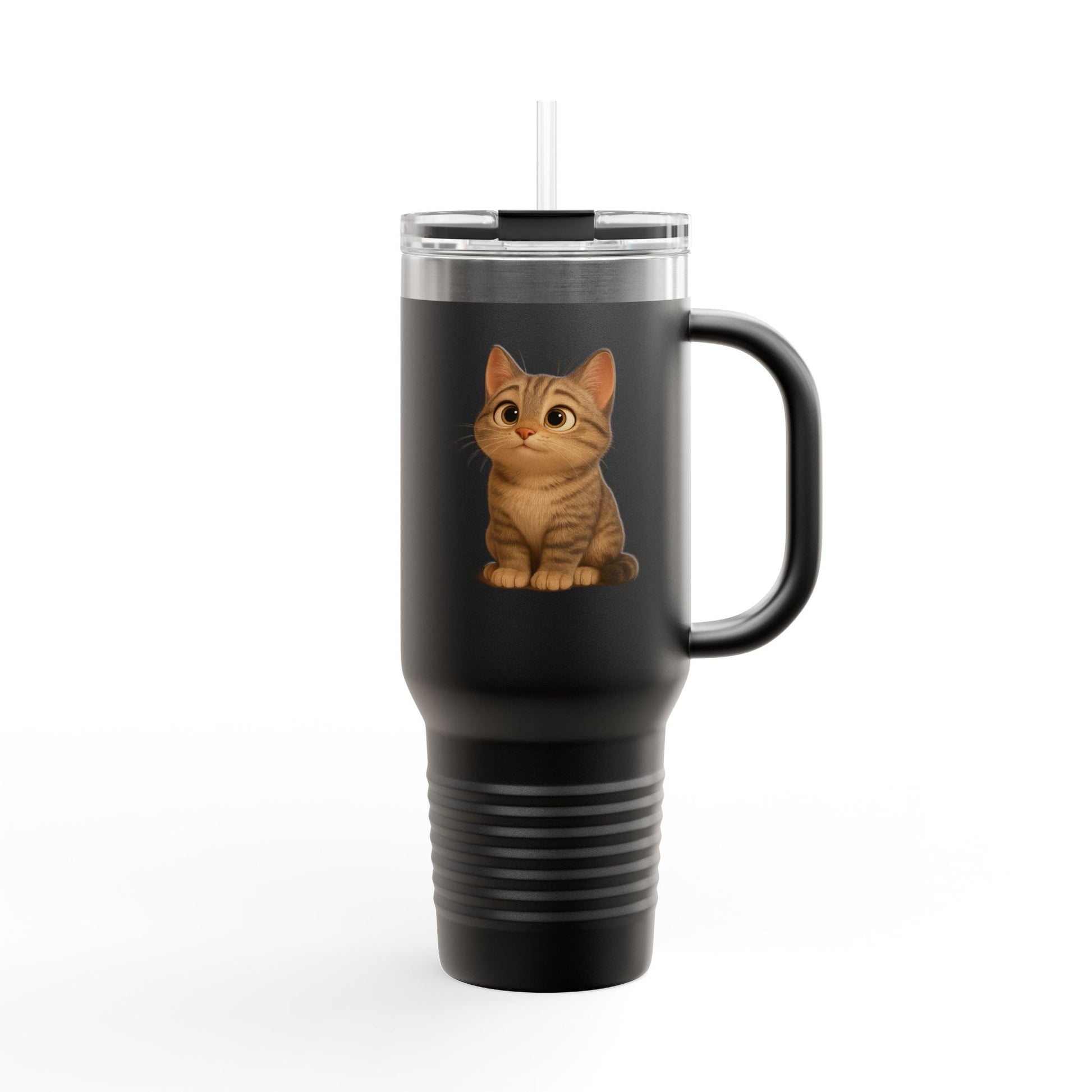 Cute Cat Insulated Travel Mug, Perfect for Pet Lovers, 40oz Coffee Cup, Travel Tumbler, Gift for Cat Lovers, Customizable Mug - TRV