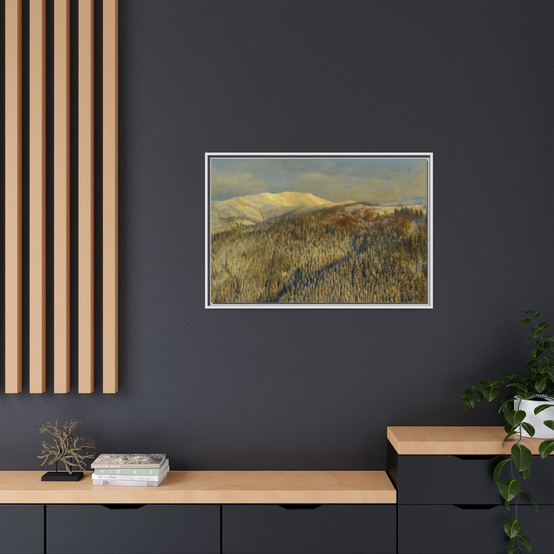 Framed Mountain Canvas Art, Perfect for Home Decor, Nature Wall Art, Gift for Nature Lovers, Cozy Atmosphere - TRV