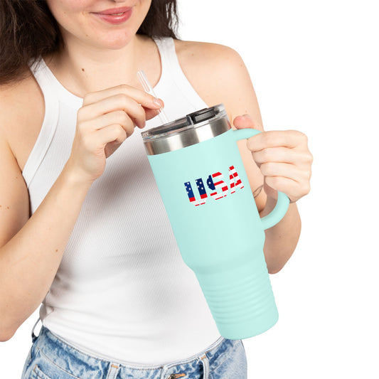 USA design 40oz insulated stainless steel travel mug with handle