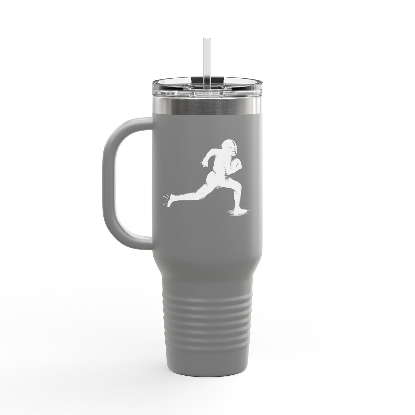 Football Player Coffee Tumbler, Insulated Travel Mug for Active Lifestyles, Sporty Drinkware for On-the-Go, Perfect Gift for Athletes