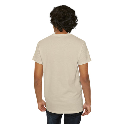 Graphic T-shirt featuring dripping lips and "hmm..." bite design by Printify, with bold graphic print on soft cotton tee.