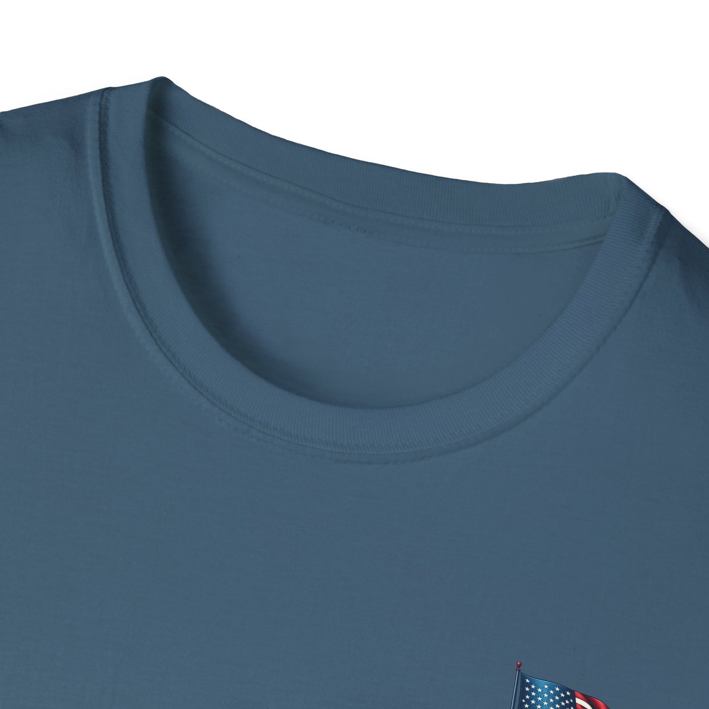 Patriotic Unisex Softstyle T-Shirt, American Flag Tee, USA Pride Shirt, Perfect for Independence Day, Casual Wear - TRV
