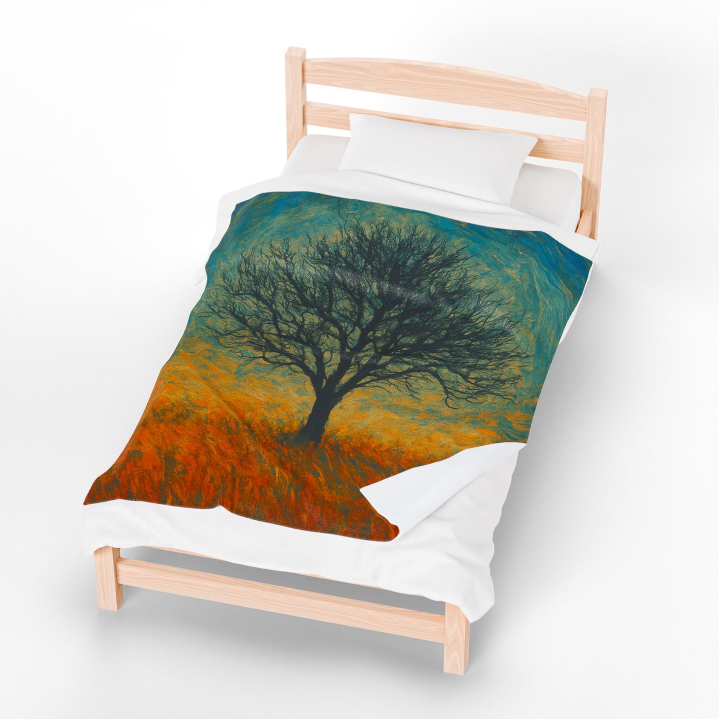 Cozy Velveteen Plush Blanket with Serene Tree Design | Comfortable Home Decor, Gift for Nature Lovers, Cozy Nights, Warmth&Style - TRV