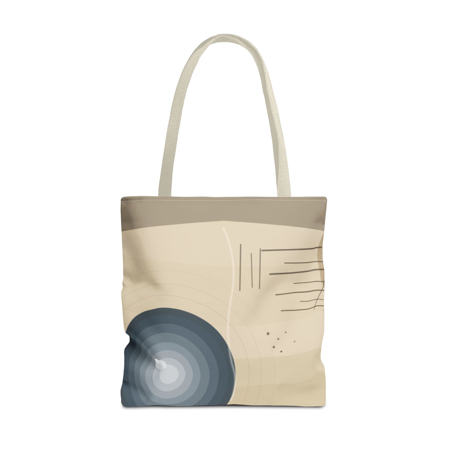 Abstract Neutral Waves Tote Bag | Geometric Circle Pattern