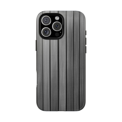 Ribbed metal texture phone case for iPhone by Printify, offering tough protective cover with a modern, durable design.