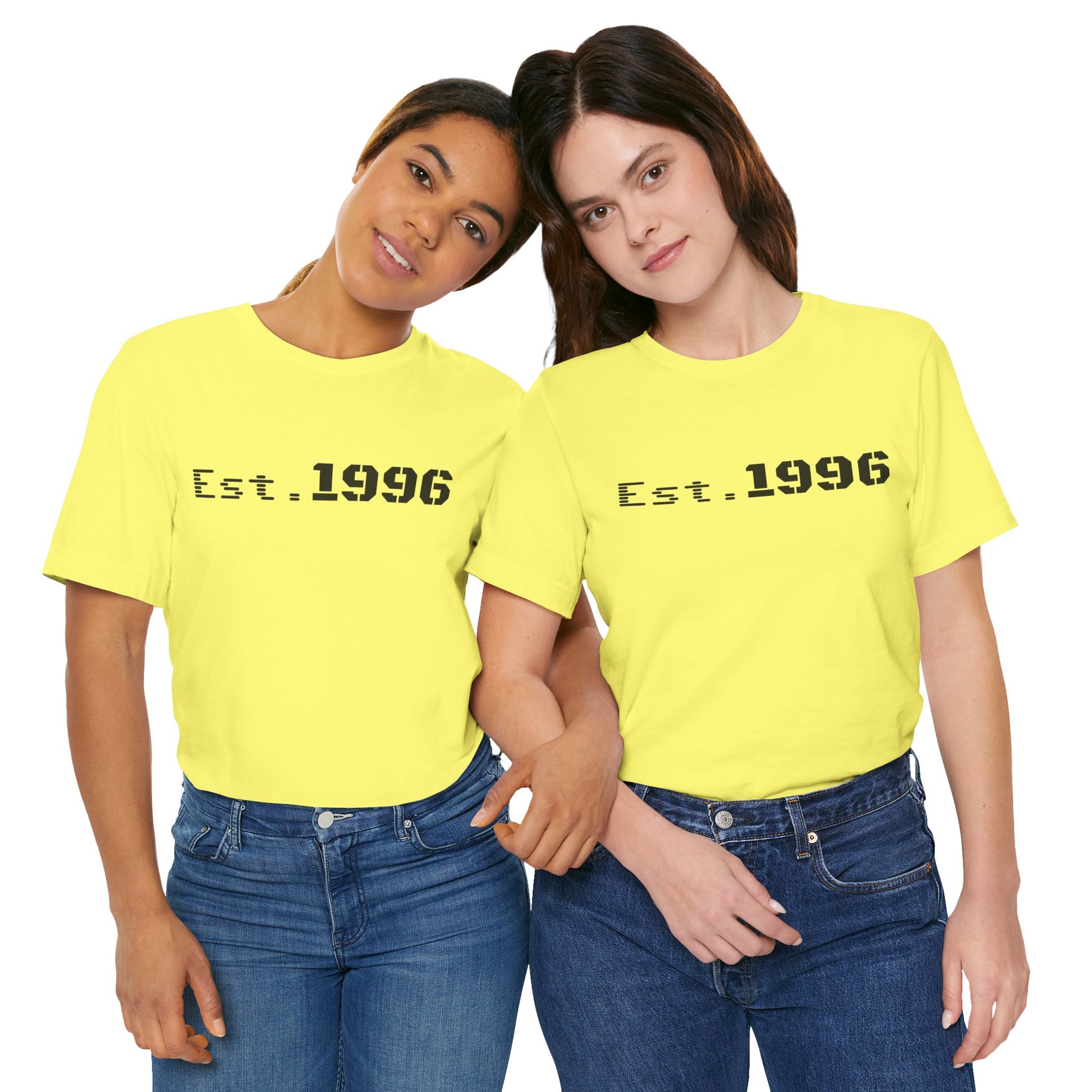 Vintage Est. 1996 T-shirt by Printify featuring a classic design, perfect for birthday gifts celebrating a birth year.