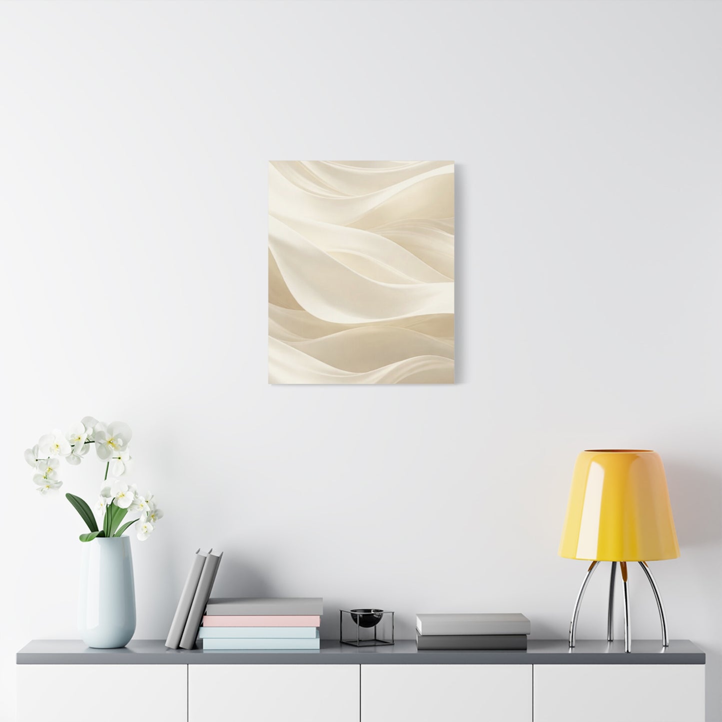 Neutral Abstract Wave Art Matte Canvas
