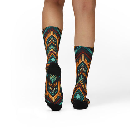 Southwestern Aztec Pattern Socks | Geometric Tribal Print