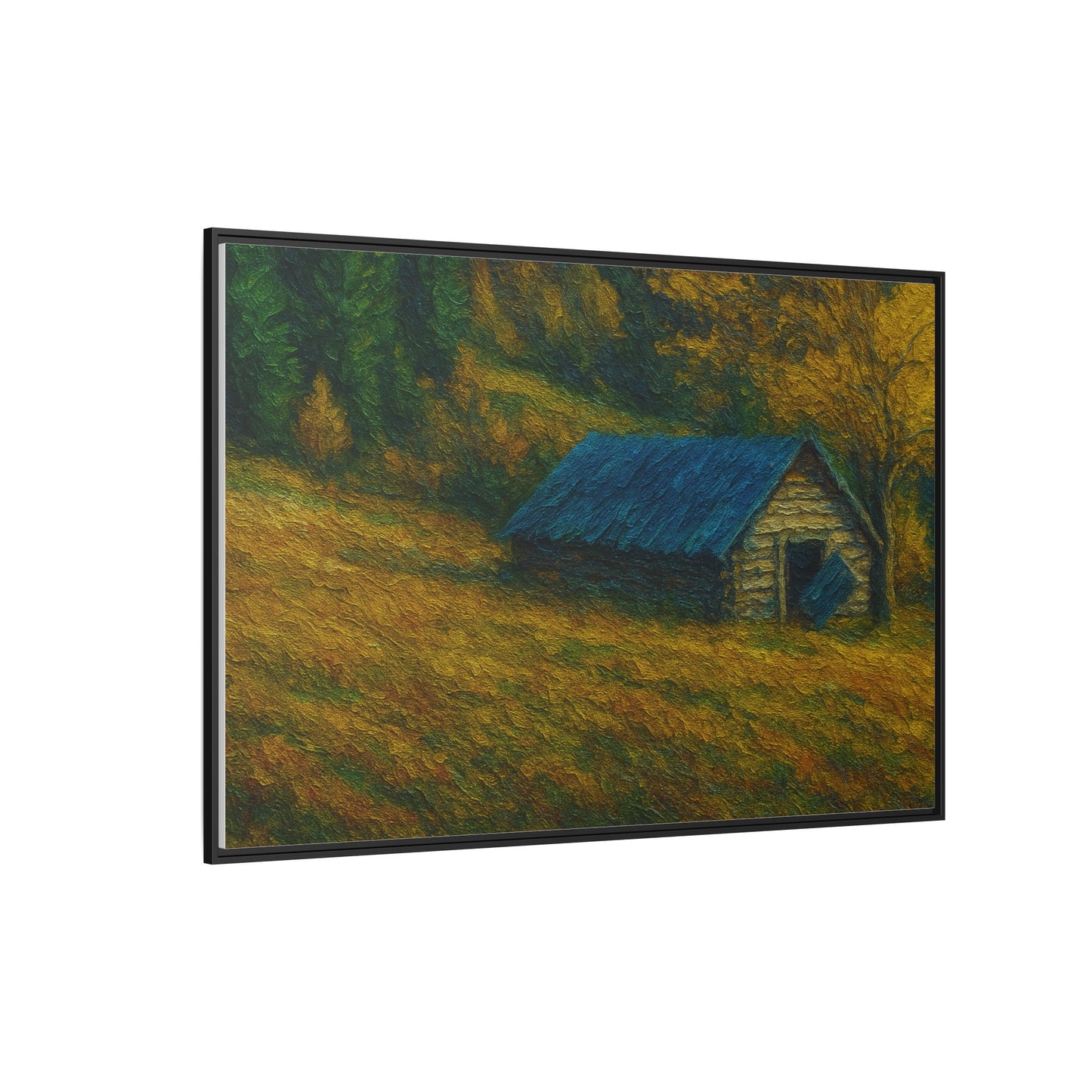 Framed Matte Canvas Print, Rustic Artwork, Farmhouse Decor, Nature Wall Art, Gift for Home, Autumn Decor, Landscape Painting