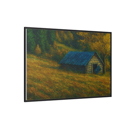 Framed Matte Canvas Print, Rustic Artwork, Farmhouse Decor, Nature Wall Art, Gift for Home, Autumn Decor, Landscape Painting