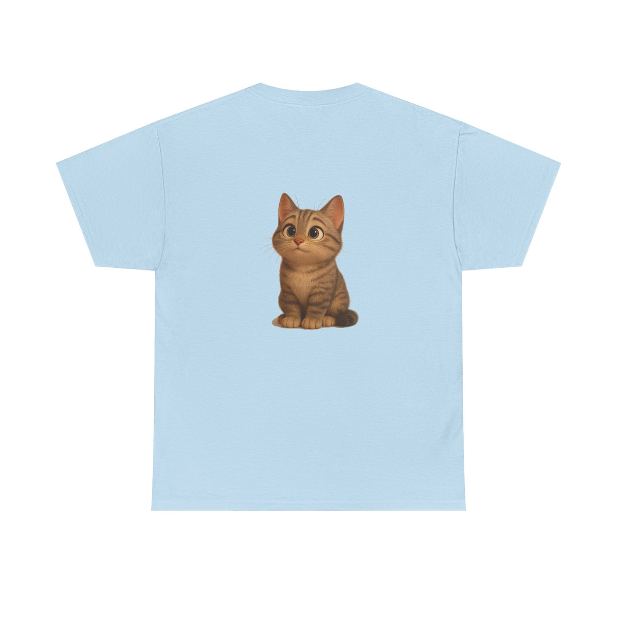 Cute brown kitten graphic T-shirt for cat lovers, featuring a cozy design on a stylish Printify T-shirt.