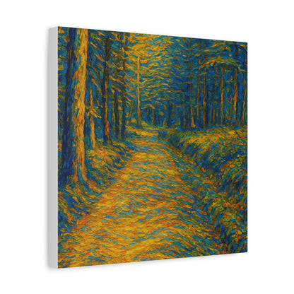 Van Gogh Style Forest Canvas Art | Nature Wall Decor, Home Office Accent, Gift for Nature Lovers, Gallery Wrapped, Living Room Wall Art - TRV