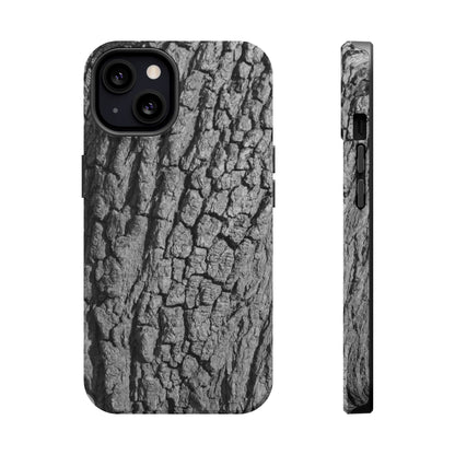 Bark texture phone case, full wrap print detail